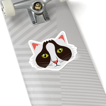 Kiss-Cut Stickers - Black and White Cat Printify