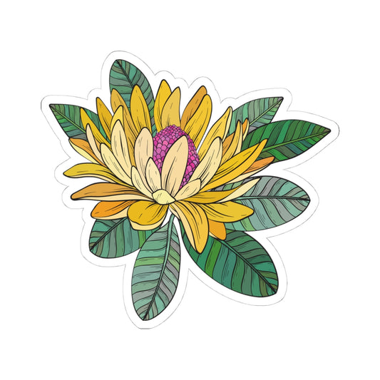 Kiss-Cut Vinyl Decals - Yellow flower Printify