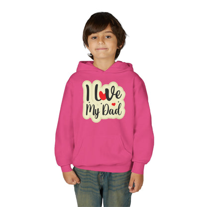 Youth Heavy Blend Hooded Sweatshirt - i love my dad Printify