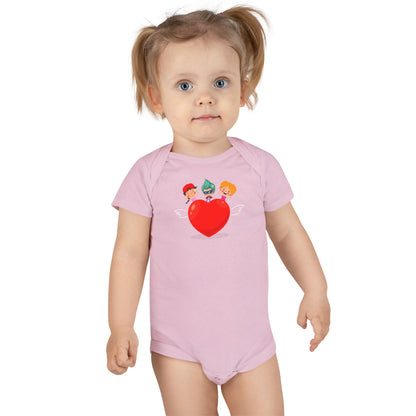 Infant Jersey One Piece - Valentines - Super kiddo on top of heart - [[{"value":"Wonderwear Kid"}]]