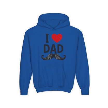Youth Heavy Blend Hooded Sweatshirt - I love dad Printify