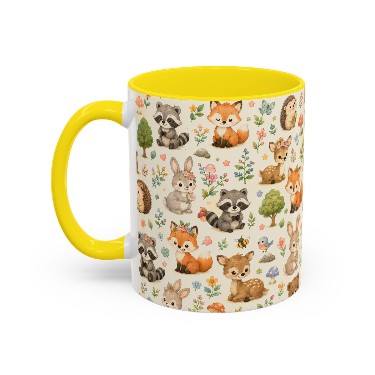Accent Coffee Mug  (11/15 oz) - Whimsical Woodland Friends