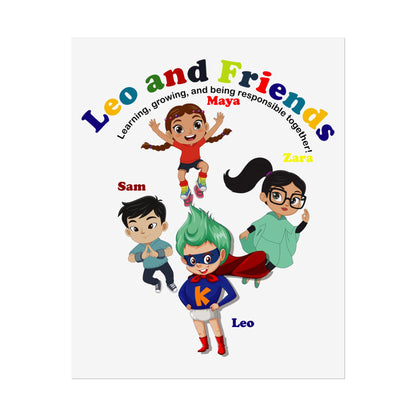Rolled Posters - Leo & Friends - Learning and growing - [[{"value":"Wonderwear Kid"}]]