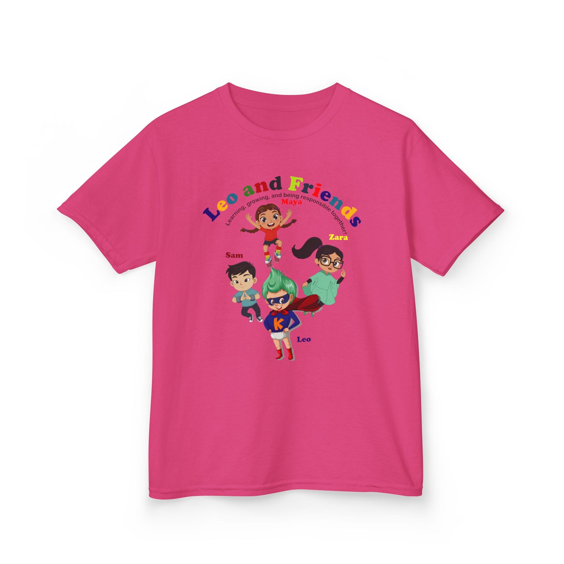 Kids Heavy Cotton™ Tee - Leo & Friends - Learning and growing - [[{"value":"Wonderwear Kid"}]]