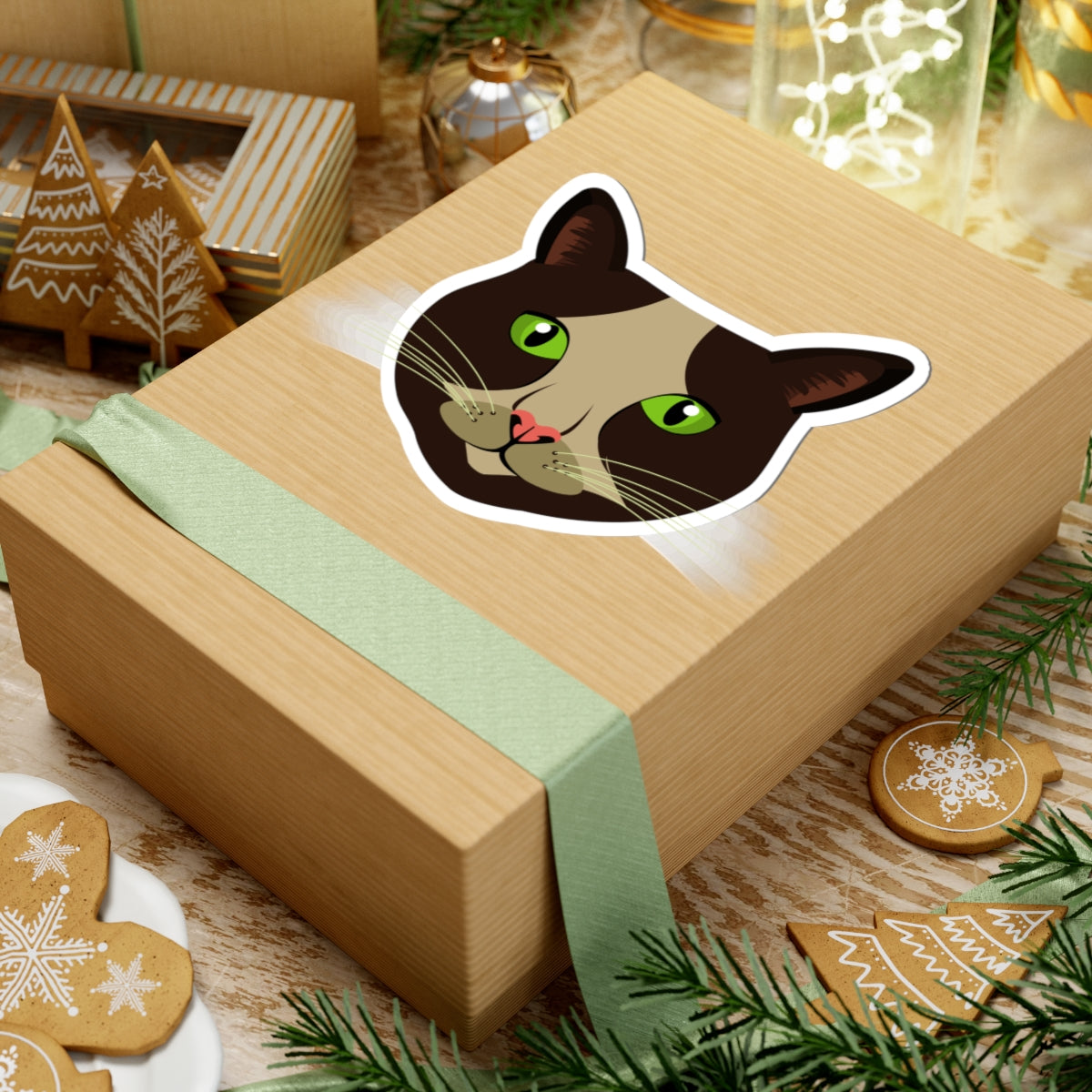 Kiss-Cut Stickers - Cow cat