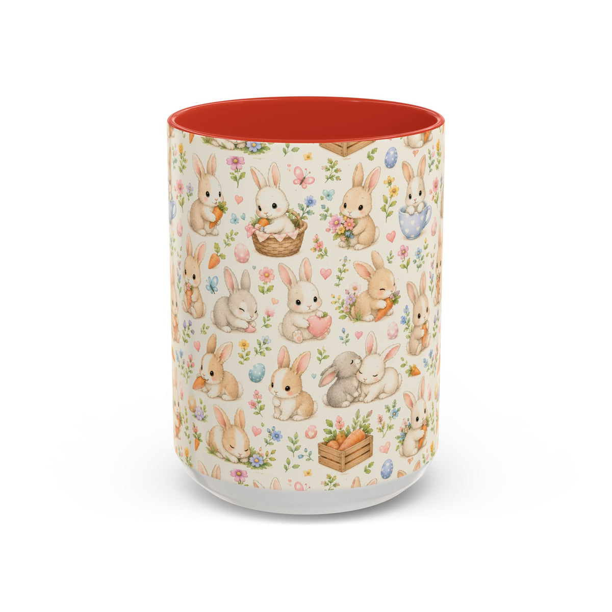 Accent Coffee Mug  (11/15 oz) - Pastel Bunny Garden Easter