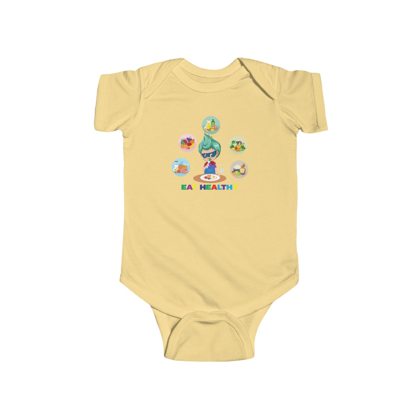 Infant Bodysuit - Supper kiddo showing healthy food to eat - [[{"value":"Wonderwear Kid"}]]