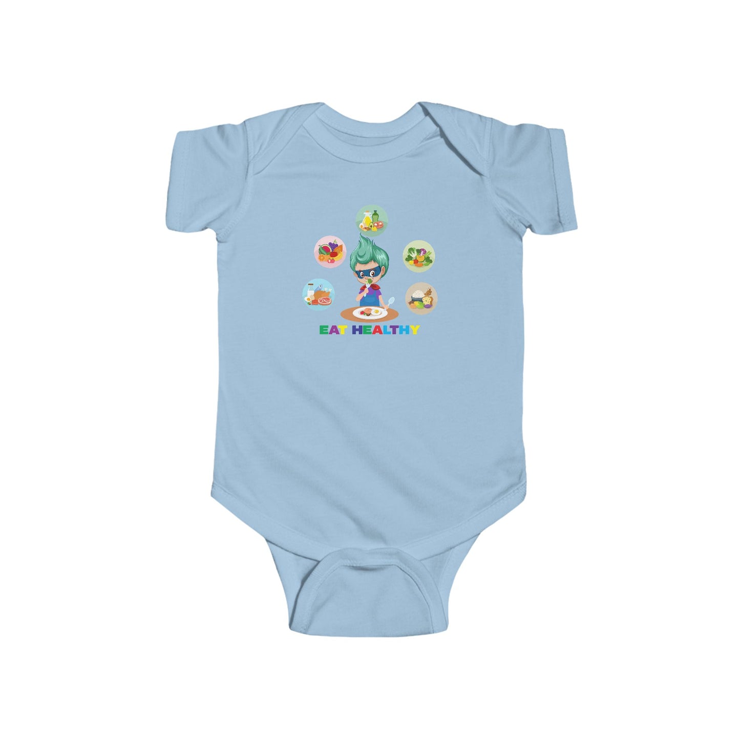 Infant Bodysuit - Supper kiddo showing healthy food to eat - [[{"value":"Wonderwear Kid"}]]