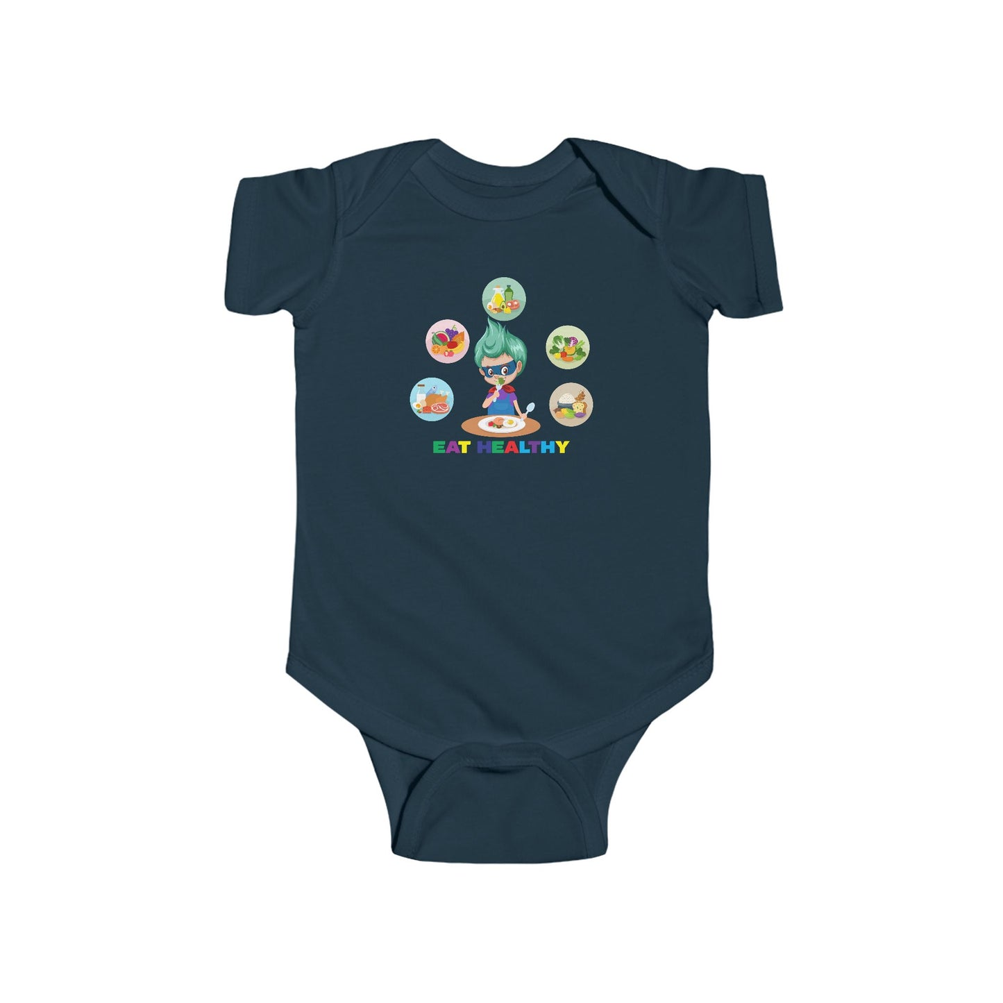 Infant Bodysuit - Supper kiddo showing healthy food to eat - [[{"value":"Wonderwear Kid"}]]