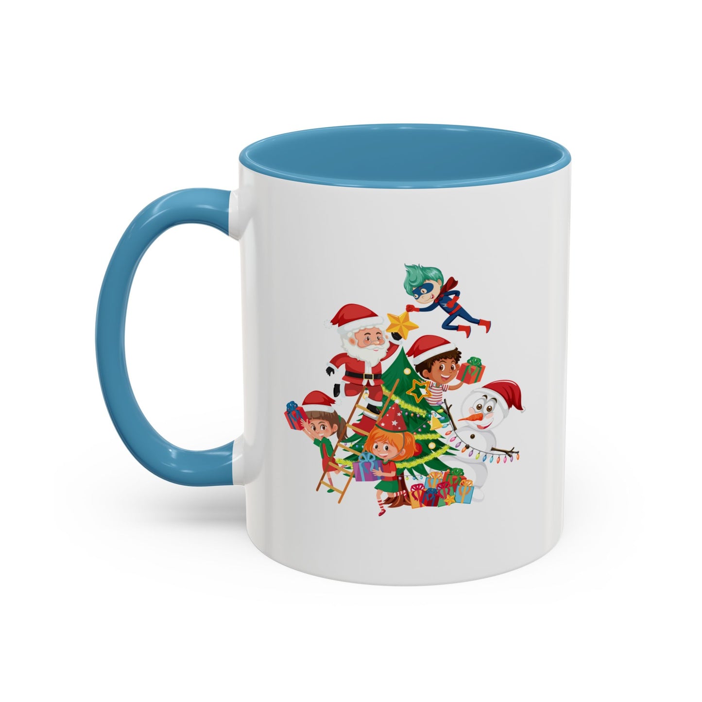 Accent Coffee Mug - Super kiddo making christmas tree