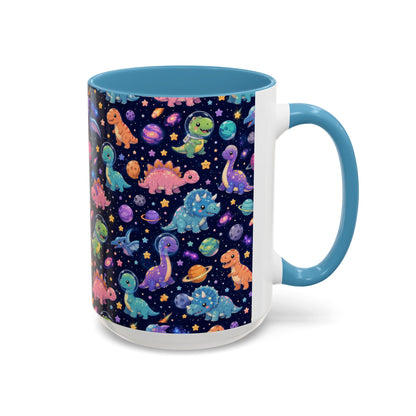 Accent Coffee Mug  (11/15 oz) - Cosmic dinosaurs