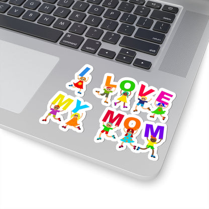 Kiss-Cut Vinyl Decals - Kids - I love my mom Printify