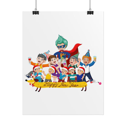 Rolled Posters - Happy new year with friends - [[{"value":"Wonderwear Kid"}]]