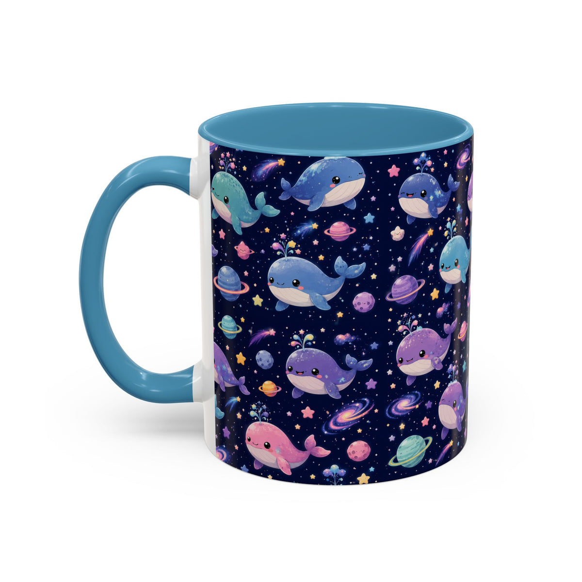 Accent Coffee Mug  (11/15 oz) - Cosmic Whale Adventure