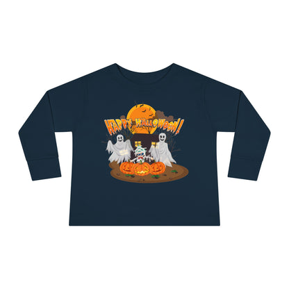Toddler Long Sleeve Tee - Super kiddo with ghost - [[{"value":"Wonderwear Kid"}]]
