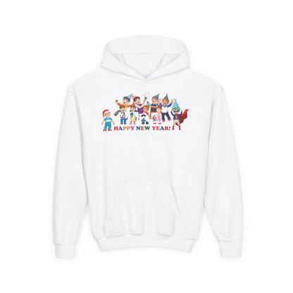 Youth Heavy Blend Hooded Sweatshirt - Happy new year from super kiddo - [[{"value":"Wonderwear Kid"}]]