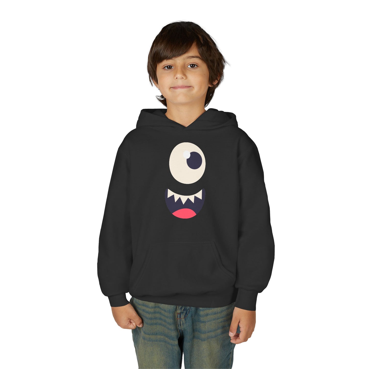 Youth Heavy Blend Hooded Sweatshirt - Monsters face