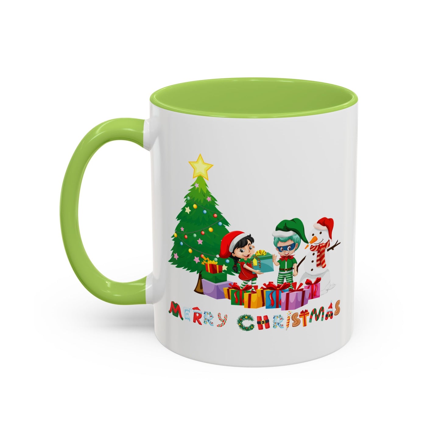 Accent Coffee Mug - Super kiddo preparing gifts
