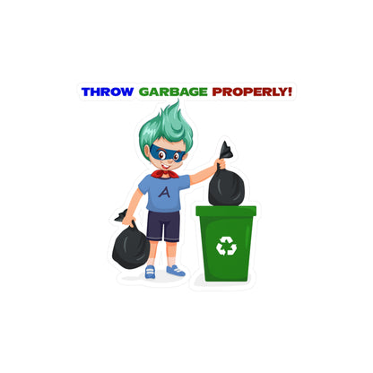 Halloween Kiss-Cut Vinyl Decals – Super kiddo taking trash out - [[{"value":"Wonderwear Kid"}]]
