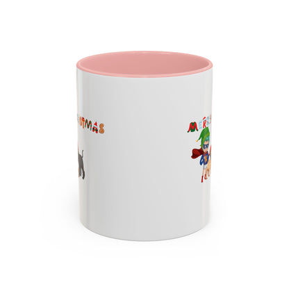 Accent Coffee Mug - Super kiddo woith pet friends - [[{"value":"Wonderwear Kid"}]]