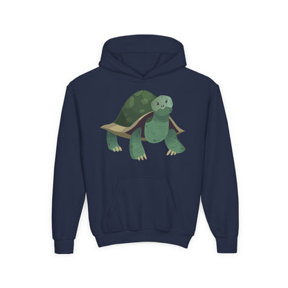 Youth hoodie with adorable turtle design Printify