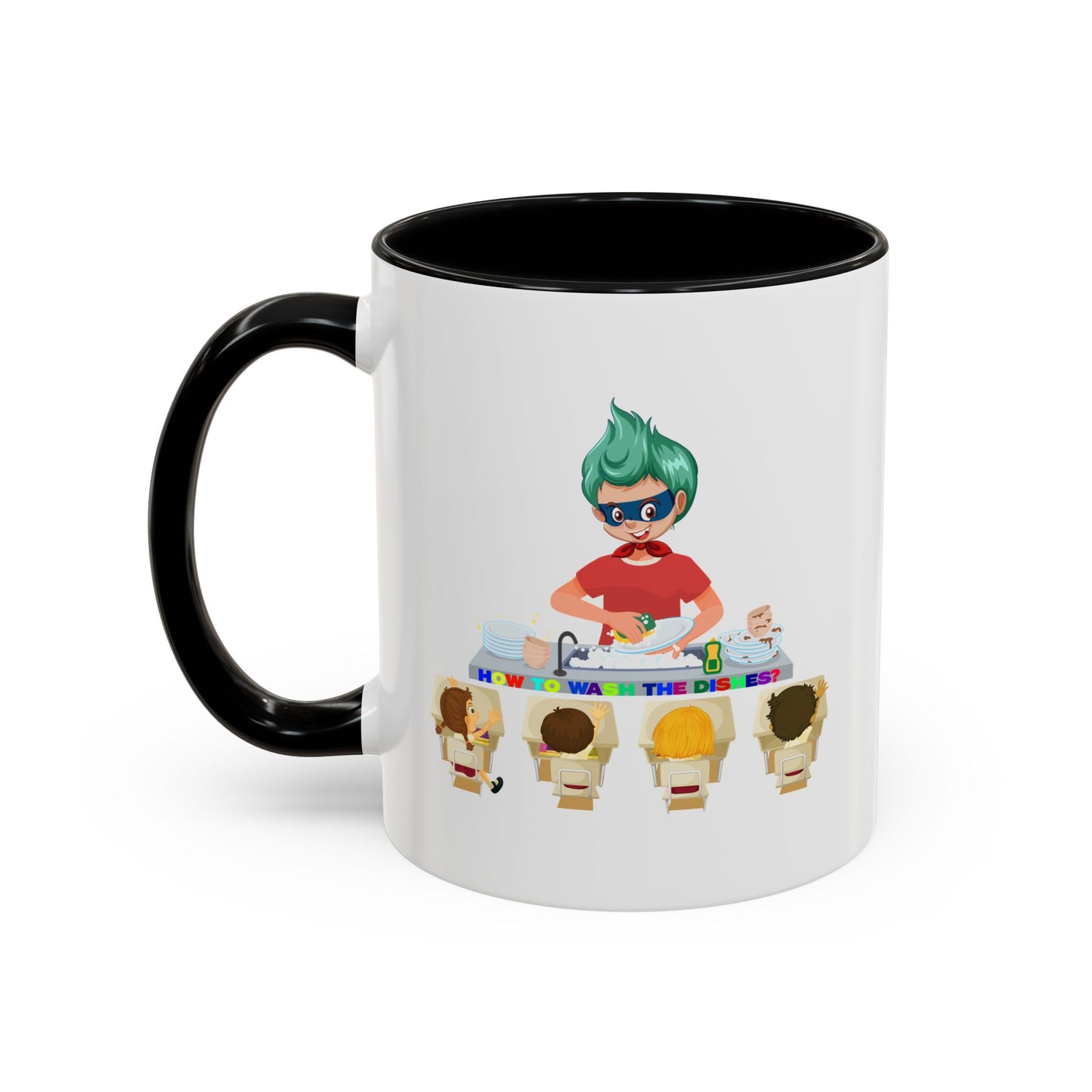 Accent Coffee Mug - Little kiddo teaching to wash dishes