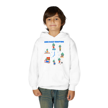 Youth Heavy Blend Hooded Sweatshirt - Super kiddo daily routine - [[{"value":"Wonderwear Kid"}]]