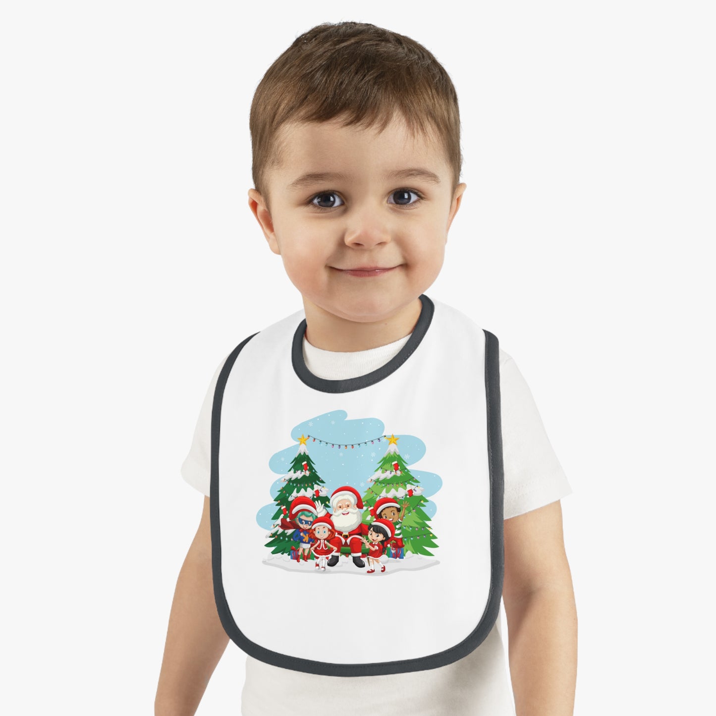 Baby Bib - Super kiddo with santa claus