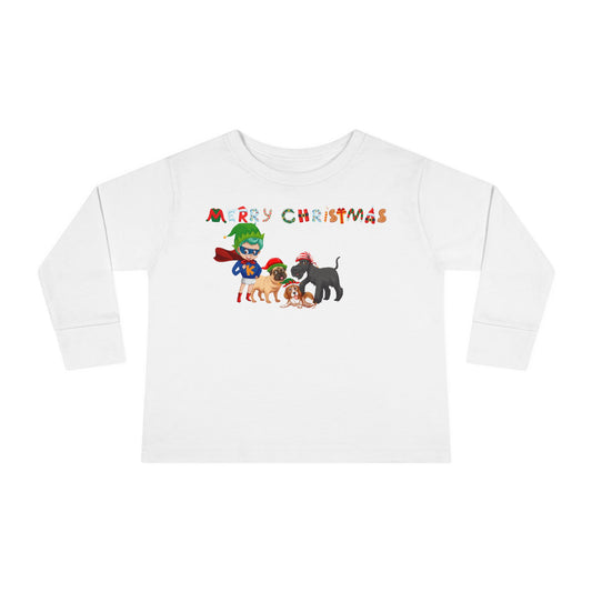 Toddler Long Sleeve Tee - Super kiddo woith pet friends - [[{"value":"Wonderwear Kid"}]]