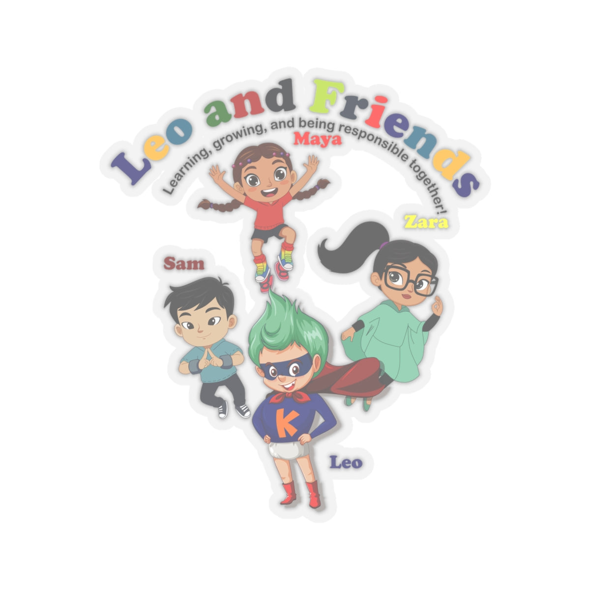 Kiss-Cut Stickers - Leo & Friends - Learning and growing