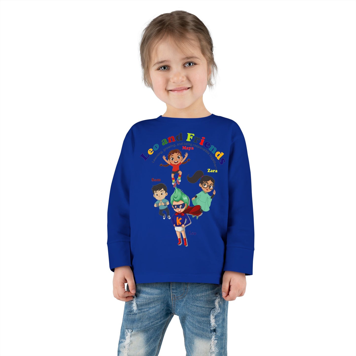 Toddler Long Sleeve Tee - Leo & Friends - Learning and growing - [[{"value":"Wonderwear Kid"}]]