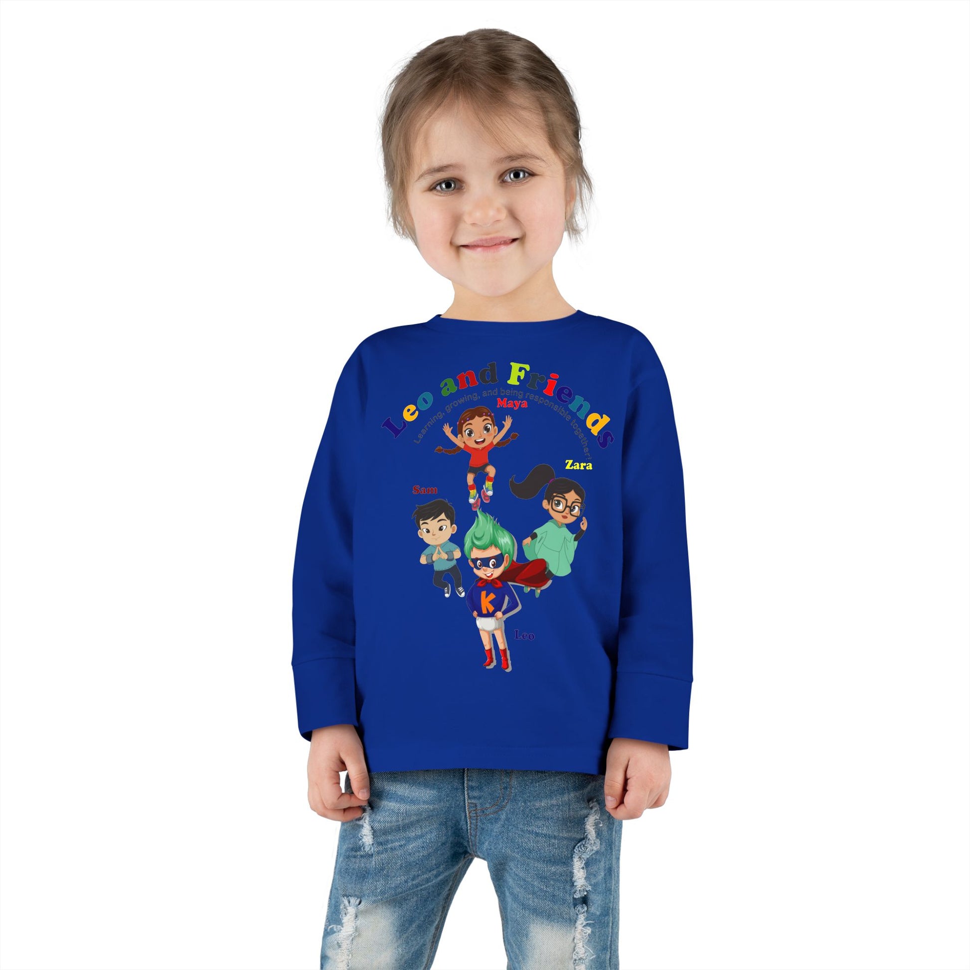 Toddler Long Sleeve Tee - Leo & Friends - Learning and growing - [[{"value":"Wonderwear Kid"}]]