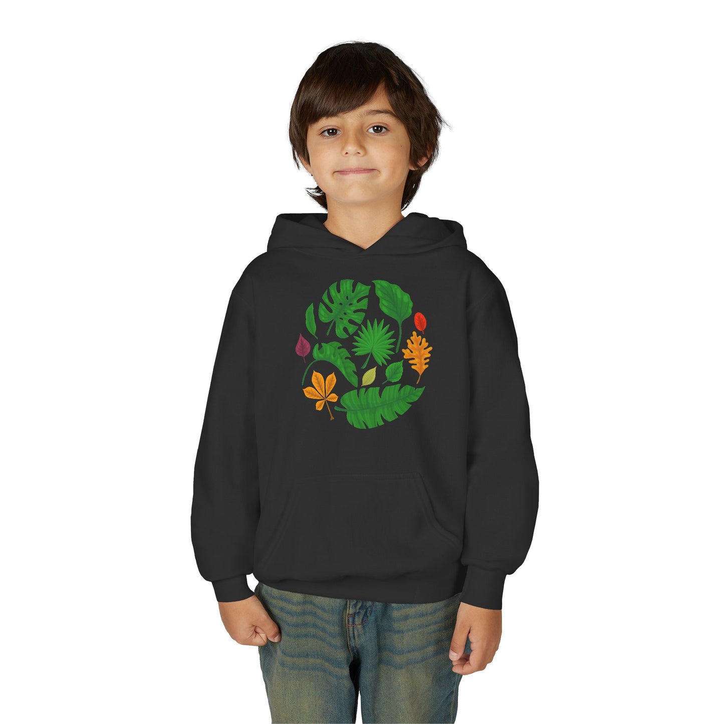 Youth Heavy Blend Hooded Sweatshirt - Beautiful leaves