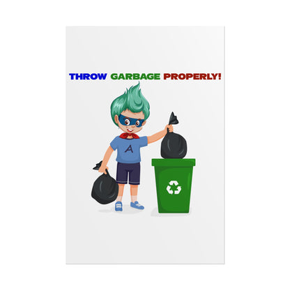Rolled Posters - Super kiddo taking trash out - [[{"value":"Wonderwear Kid"}]]