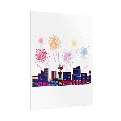 Rolled Posters - Super kiddo with fireworks with text - [[{"value":"Wonderwear Kid"}]]