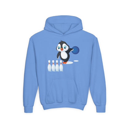 Kids Penguin Bowling Hoodie Printify