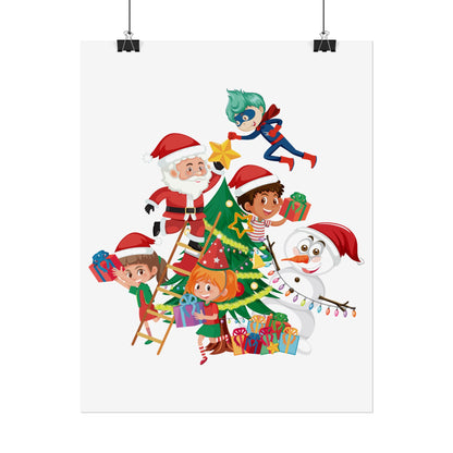 Rolled Posters - Super kiddo making christmas tree - [[{"value":"Wonderwear Kid"}]]