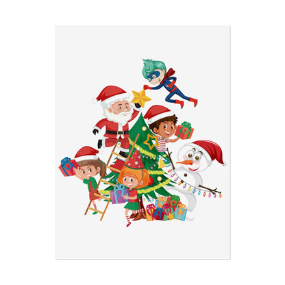Rolled Posters - Super kiddo making christmas tree - [[{"value":"Wonderwear Kid"}]]