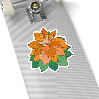 Kiss-Cut Vinyl Decals - Orange flower Printify