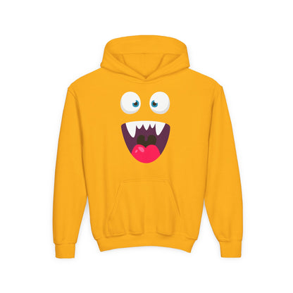 Youth Heavy Blend Hooded Sweatshirt -  Cute monsters face Printify