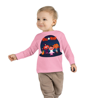 Toddler Long Sleeve Tee - Super kiddo wearing pumpkin - [[{"value":"Wonderwear Kid"}]]