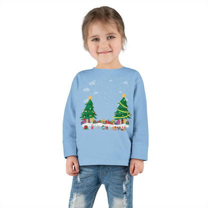 Toddler Long Sleeve Tee - Christmas and snowing - [[{"value":"Wonderwear Kid"}]]