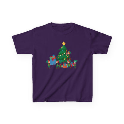 Kids Heavy Cotton™ Tee - Super kiddo putting gifts on christmas tree - [[{"value":"Wonderwear Kid"}]]