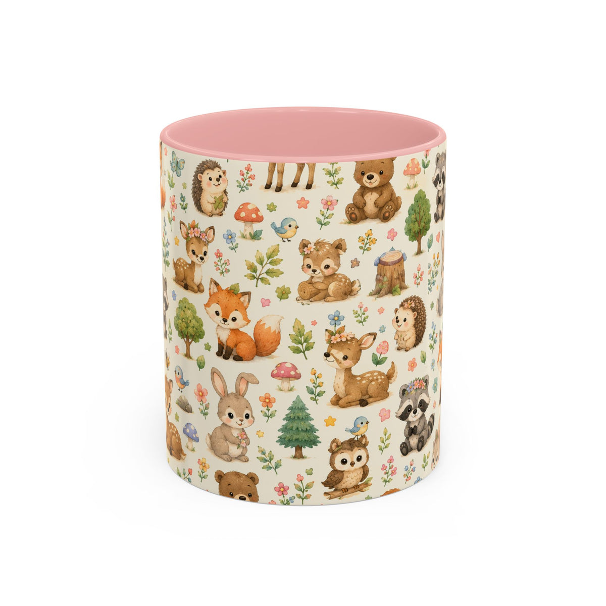 Accent Coffee Mug  (11/15 oz) - Whimsical Woodland Friends