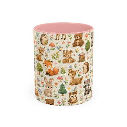 Accent Coffee Mug  (11/15 oz) - Whimsical Woodland Friends