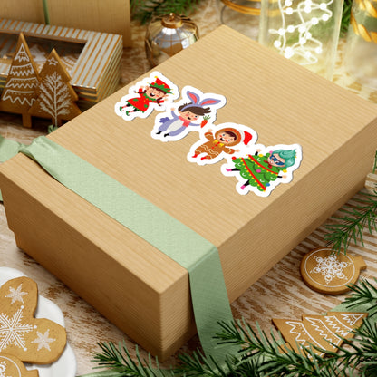 Kiss-Cut Stickers - Super kiddo in christmas tree attire - [[{"value":"Wonderwear Kid"}]]