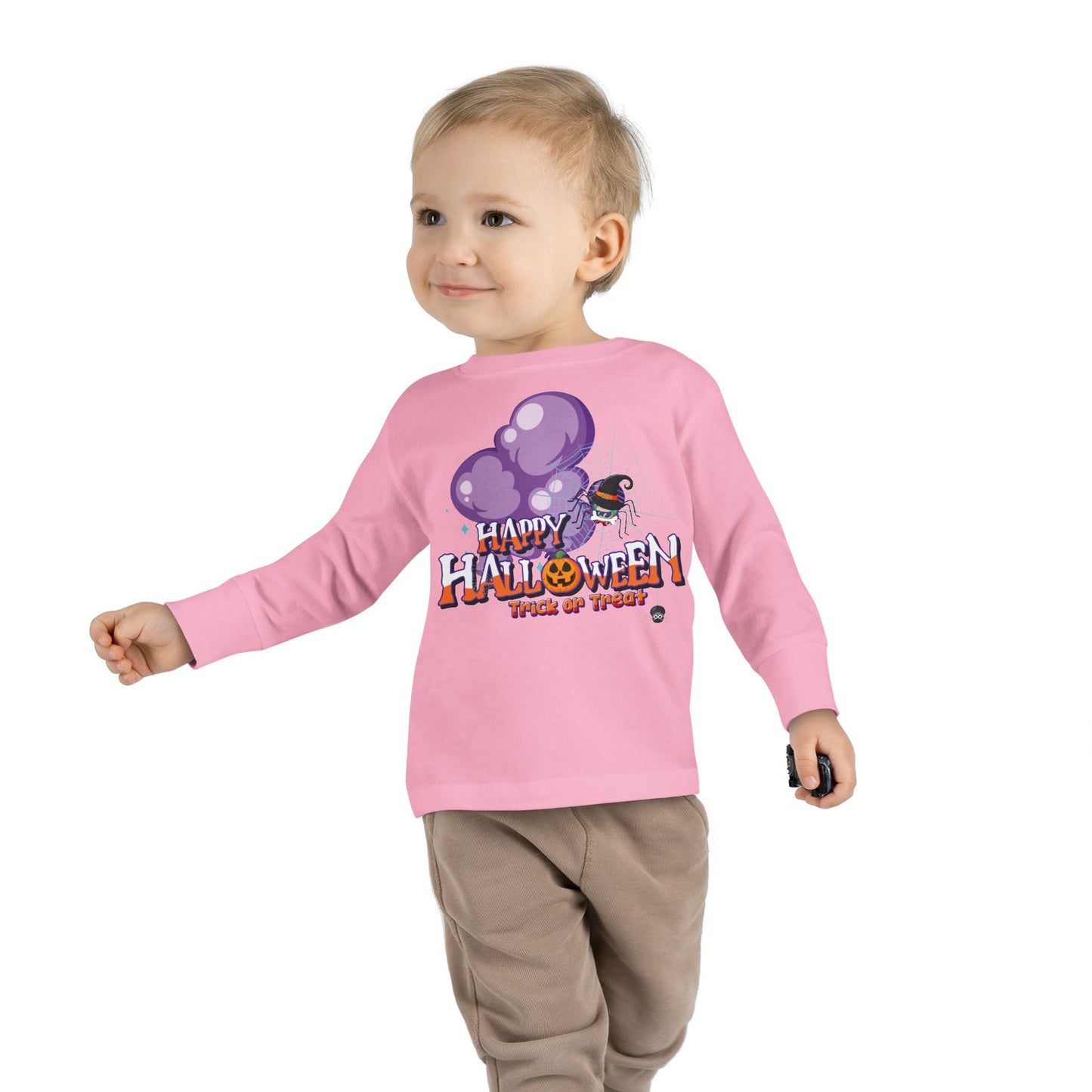 Toddler Long Sleeve Tee - Happy holloween - spider kiddo - [[{"value":"Wonderwear Kid"}]]
