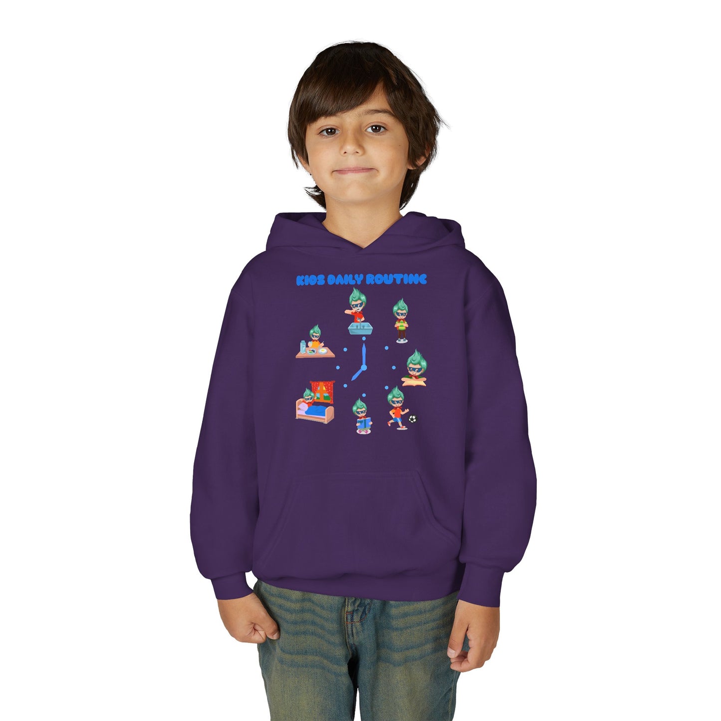 Youth Heavy Blend Hooded Sweatshirt - Super kiddo daily routine