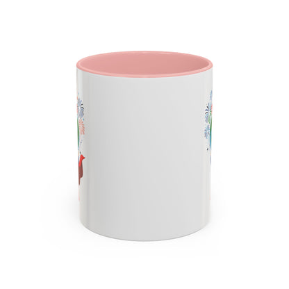 Accent Coffee Mug - Super kiddo holding globe - [[{"value":"Wonderwear Kid"}]]