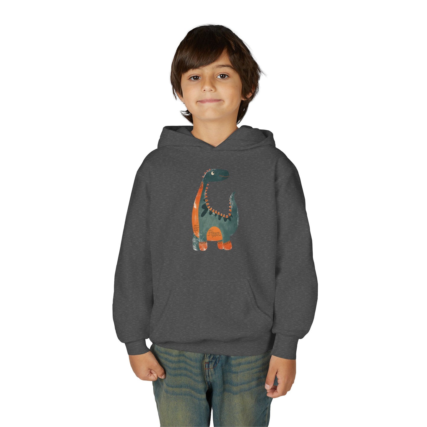 Youth Heavy Blend Hooded Sweatshirt - Whimsical Dinosaur